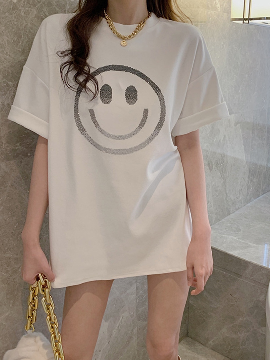 

DressBerry Women Printed T-shirt, White
