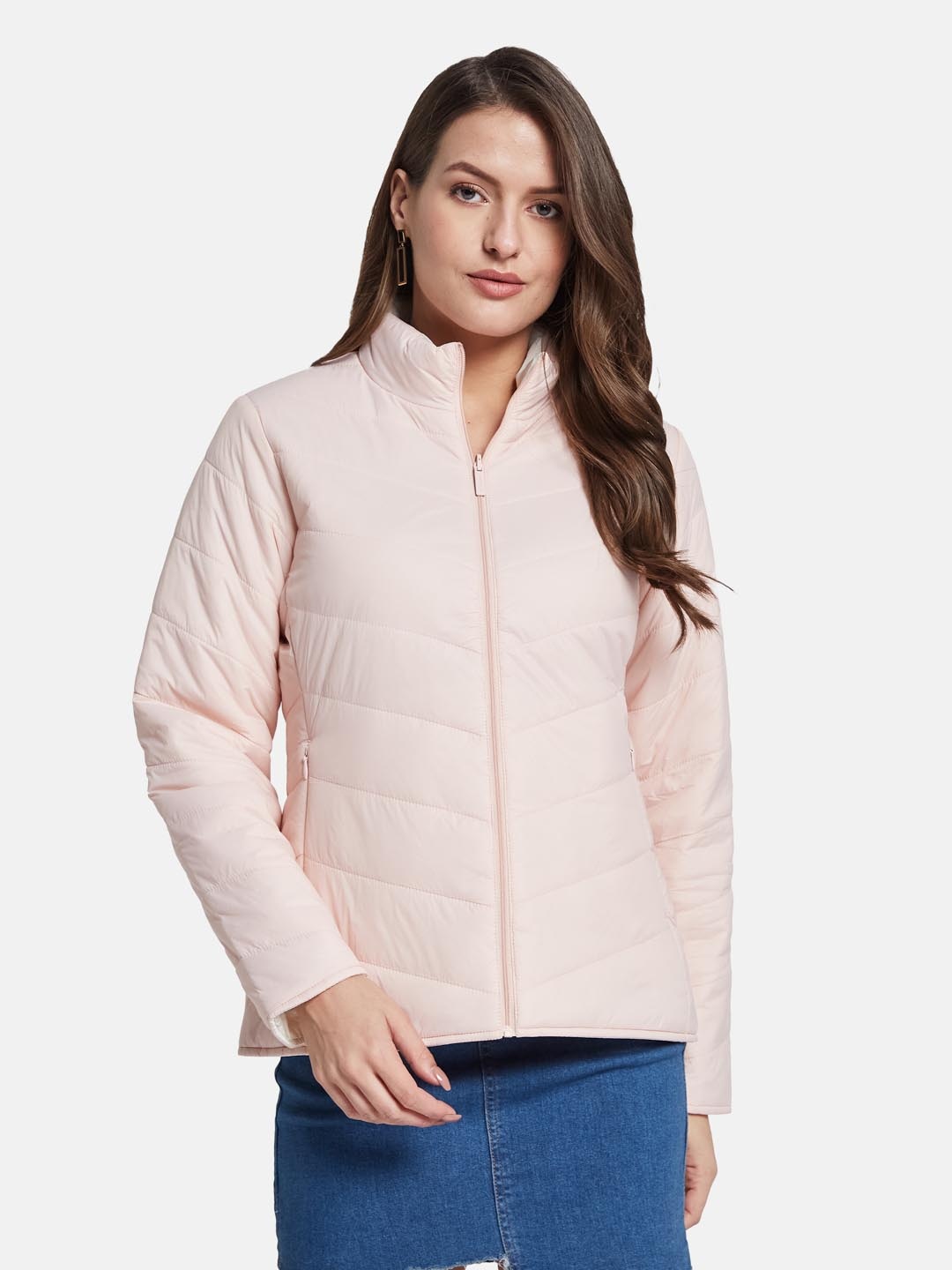 

METTLE Women Padded Jacket, Pink