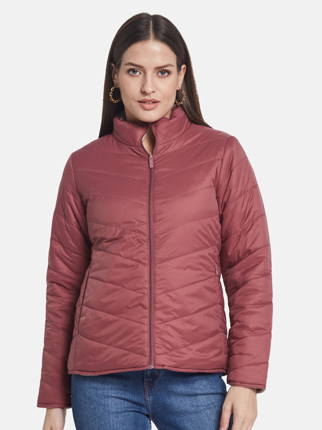 

METTLE Women Padded Jacket, Purple