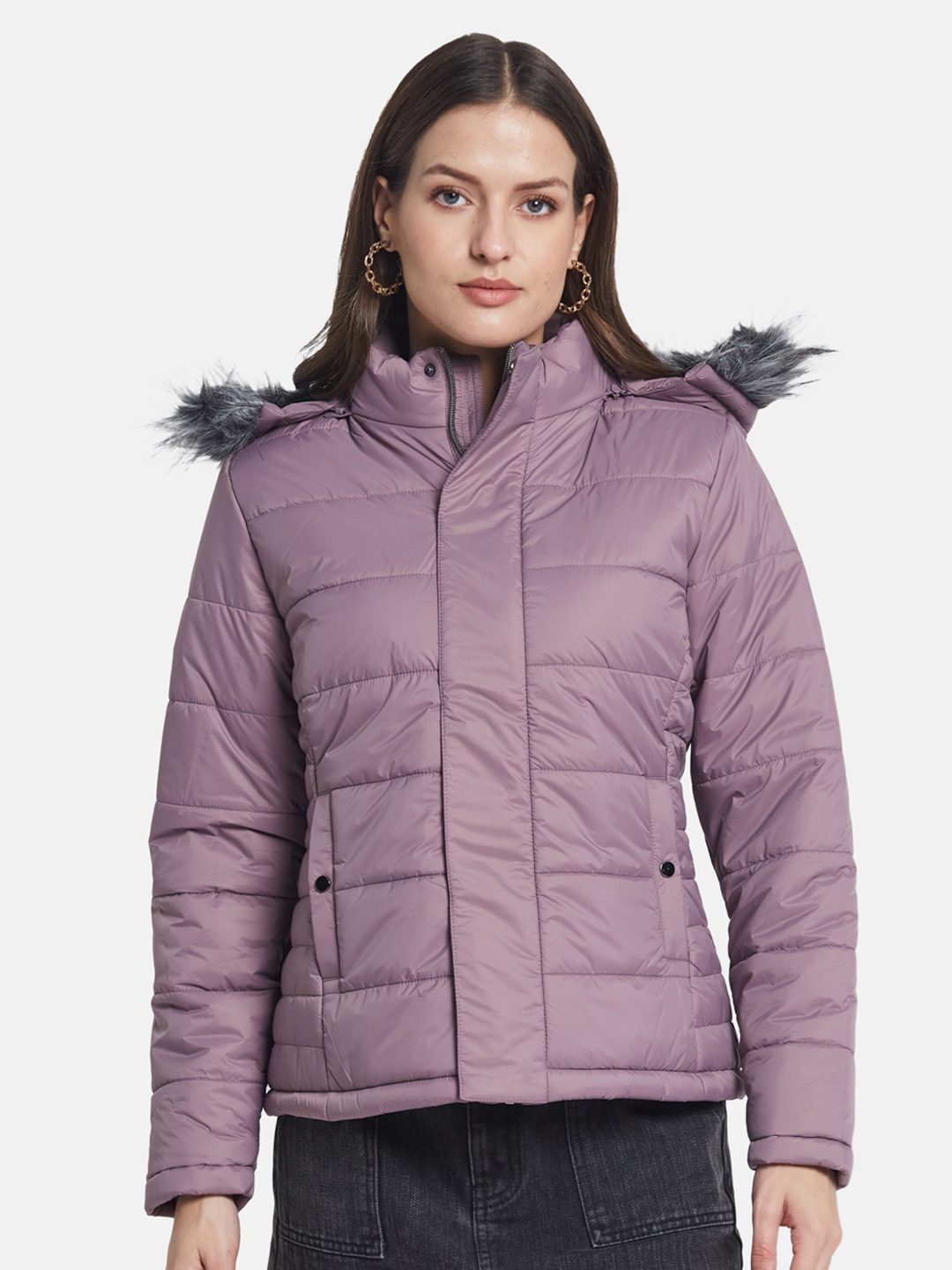

METTLE Women Parka Jacket, Purple