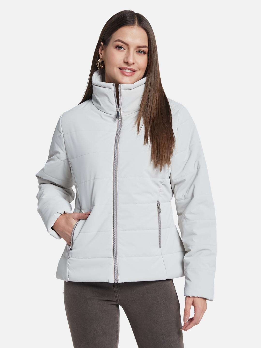 

METTLE Women Padded Jacket, Grey