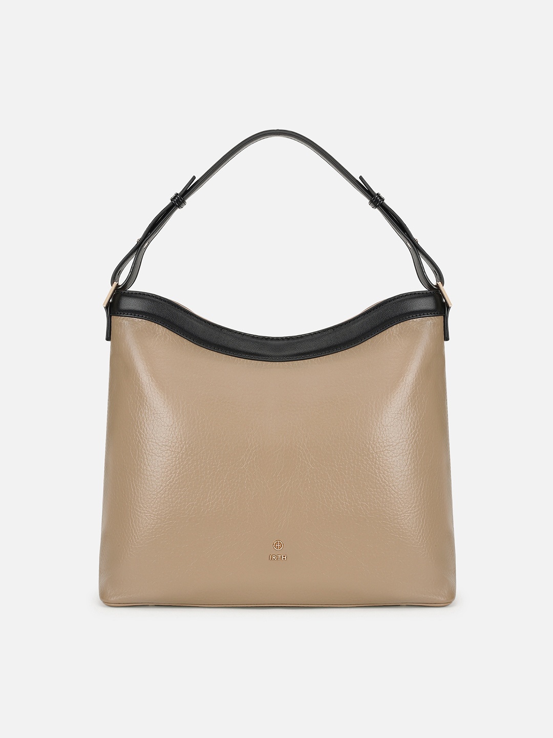 

IRTH Textured Structured Shoulder Bag, Coffee brown