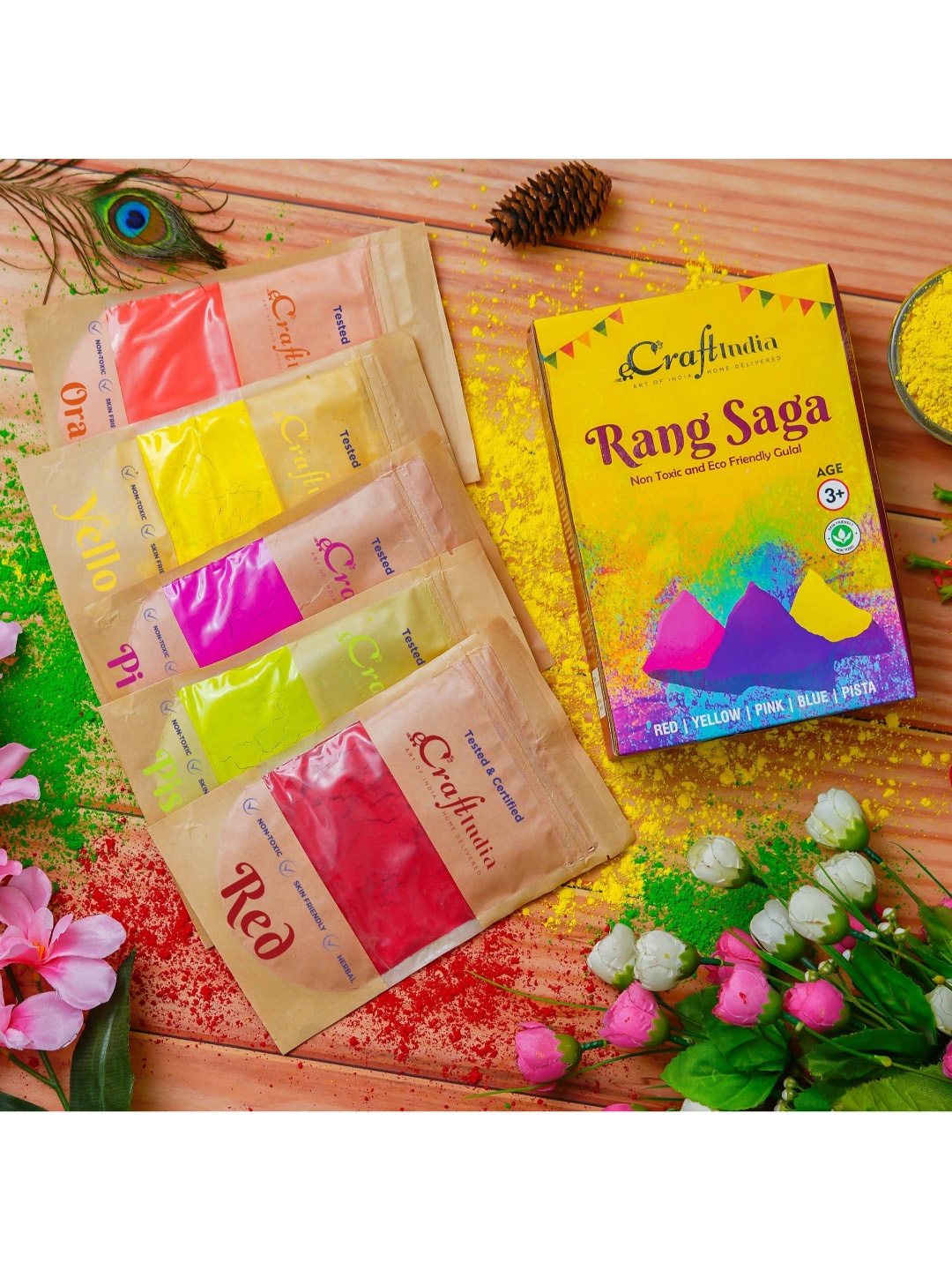 

eCraftIndia 5 Pcs Assorted Gulal Holi Colours