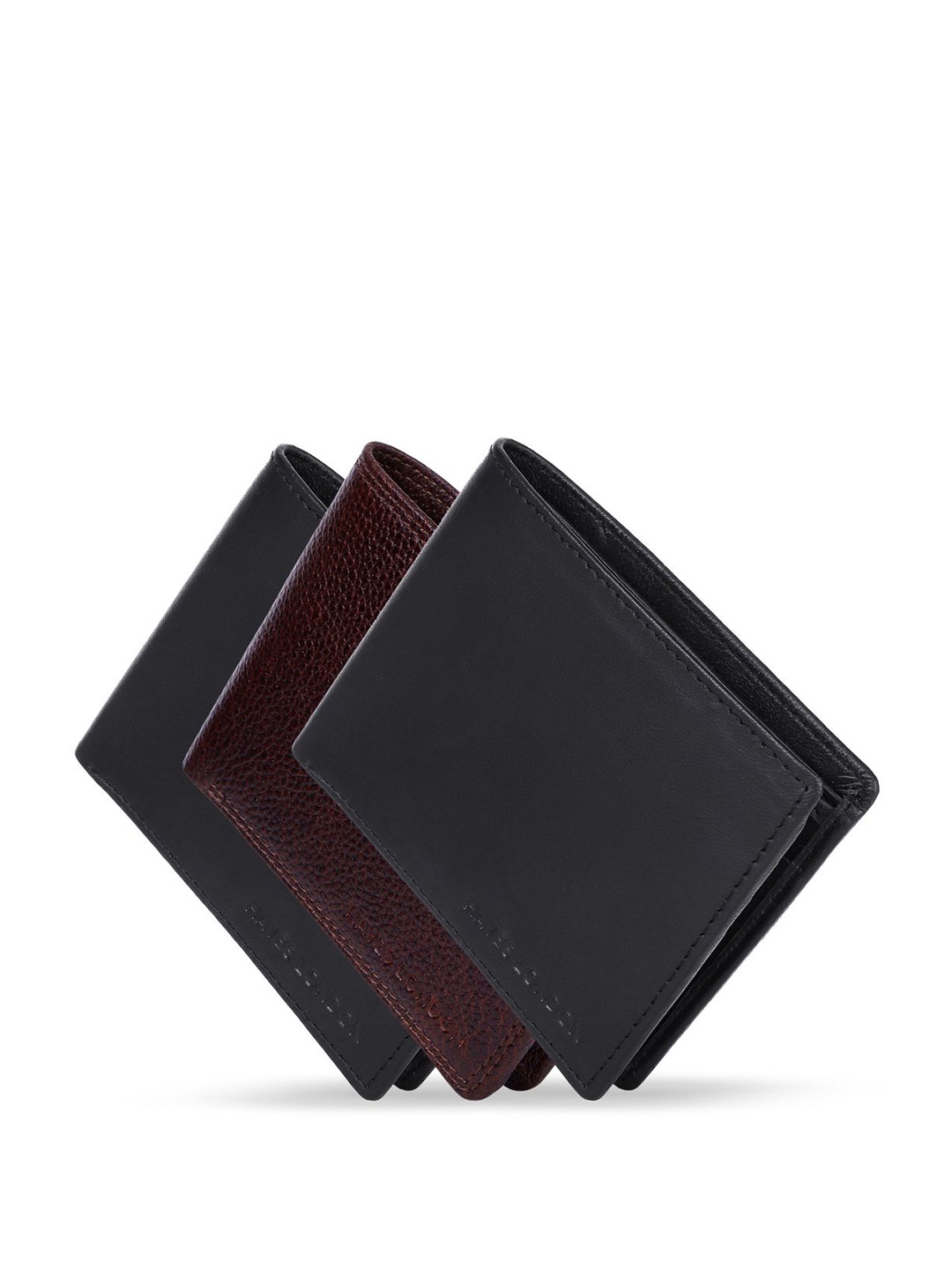 

Hayes London Men Wallets Pack of 3 Genuine Leather with RFID Blocking Combo, Black