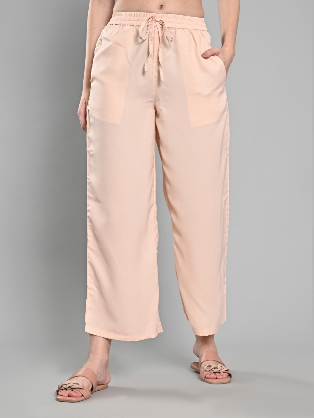 

Iti Women Loose Fit Parallel Trousers, Peach