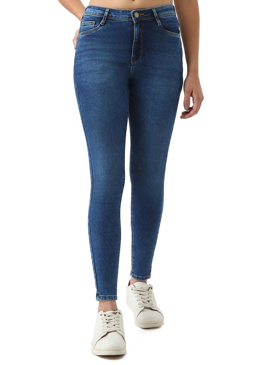 

Kraus Jeans Women Skinny Fit High-Rise Light Fade Jeans, Blue