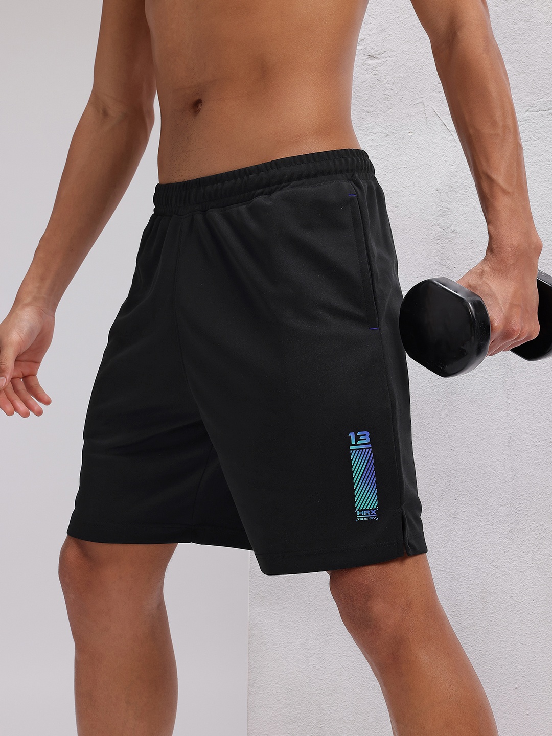 

HRX by Hrithik Roshan Men Rapid Dry Printed Training Shorts, Black
