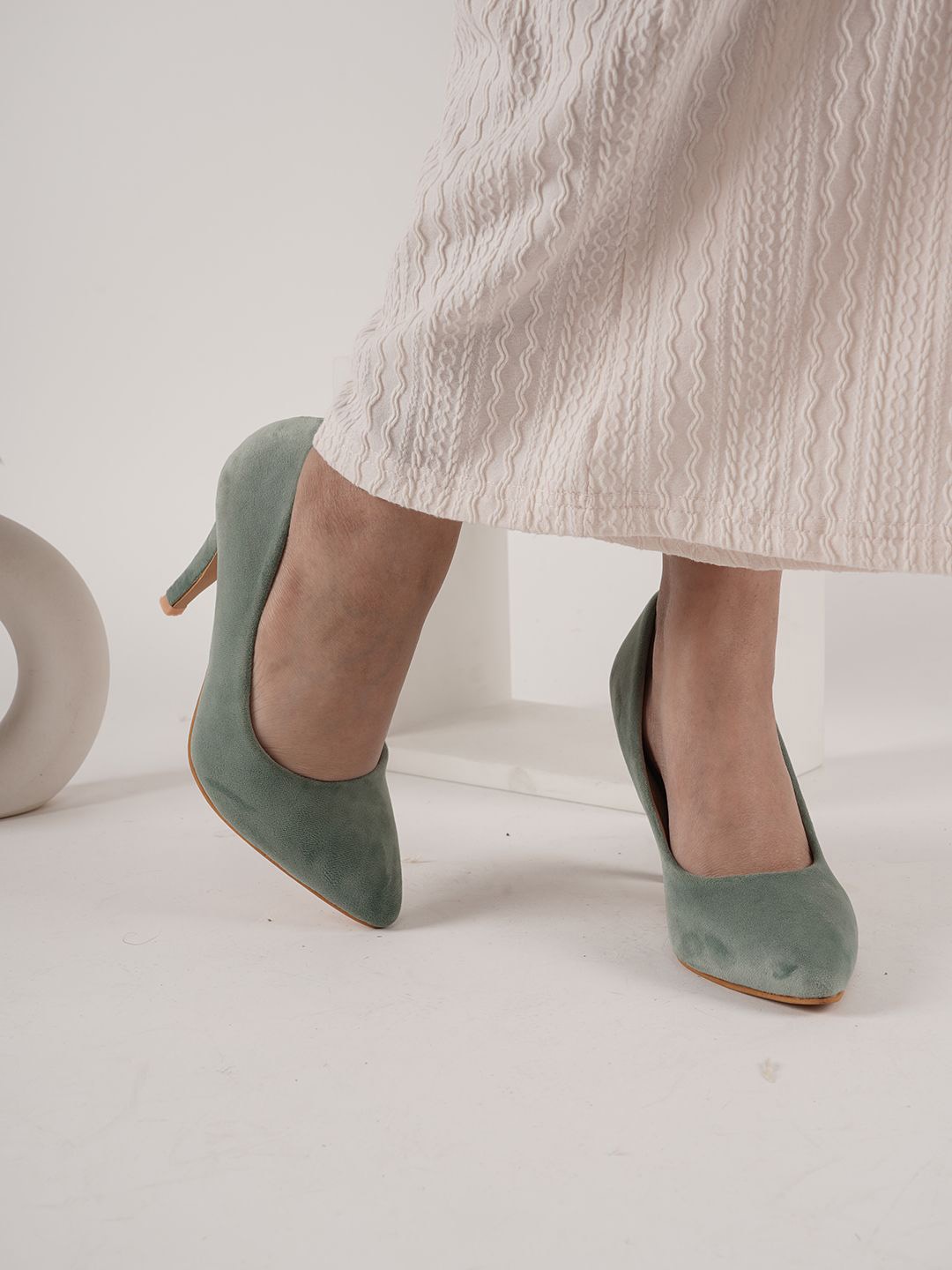 

DressBerry Women Pointed Toe Slim Heel Pumps, Sea green