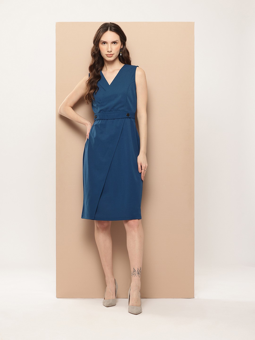 

her by invictus Formal Wrap Dress, Blue