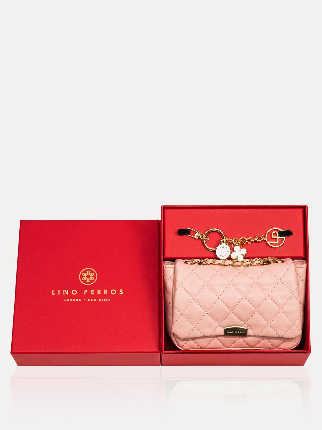 

Lino Perros Structured Sling Bag with Bow Detail, Pink