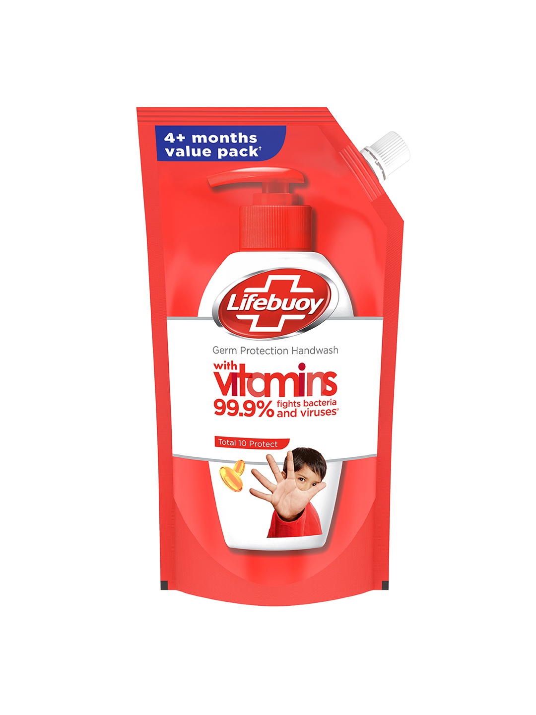 

Lifebuoy Total 10 Protect Natural Germ Protection Hand Wash Refill with Vitamins - 675 ml, Red
