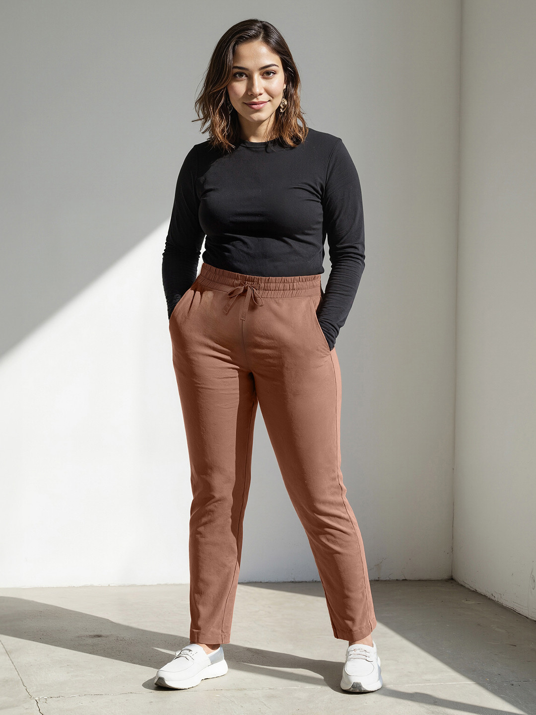 

Blissclub Women Groove in Cotton Joggers, Brown