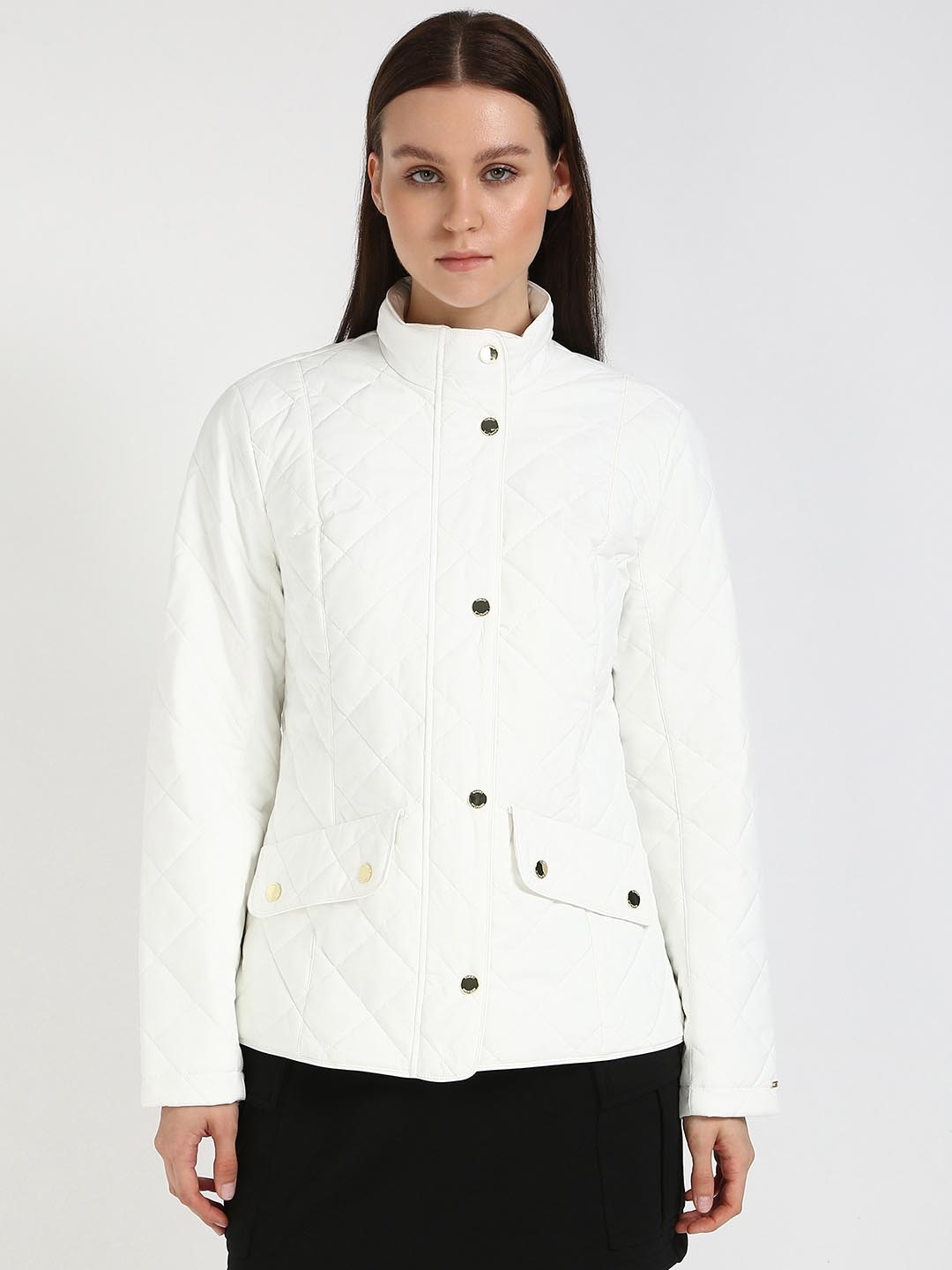

Tommy Hilfiger Women Geometric Biker Jacket, White