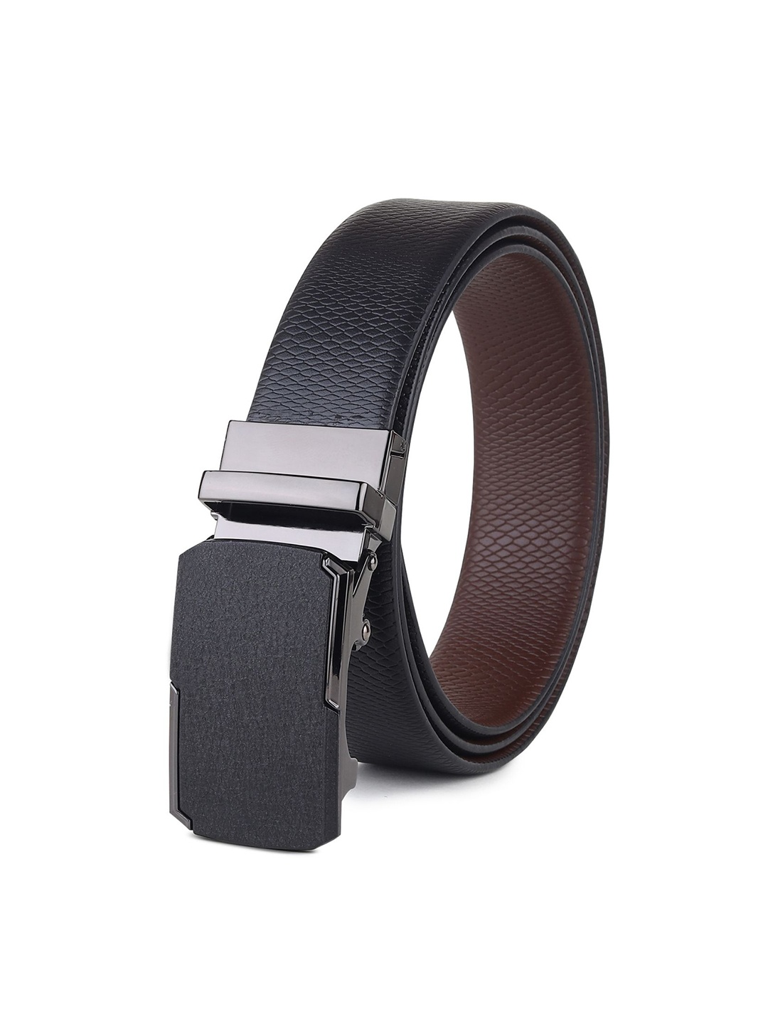 

Hayes London Men Leather Reversible Formal Belt, Black