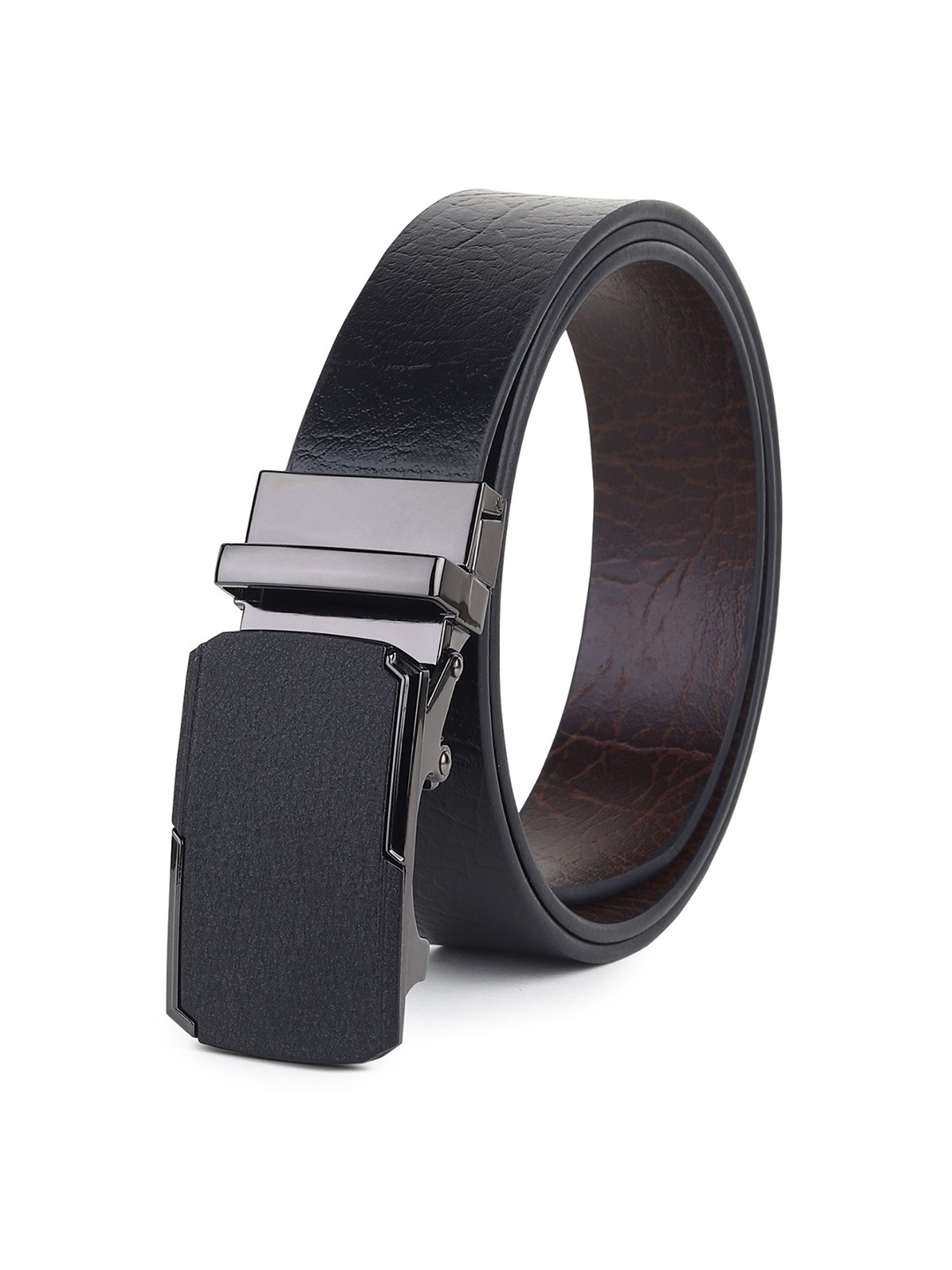 

Hayes London Men Leather Reversible Formal Belt, Black