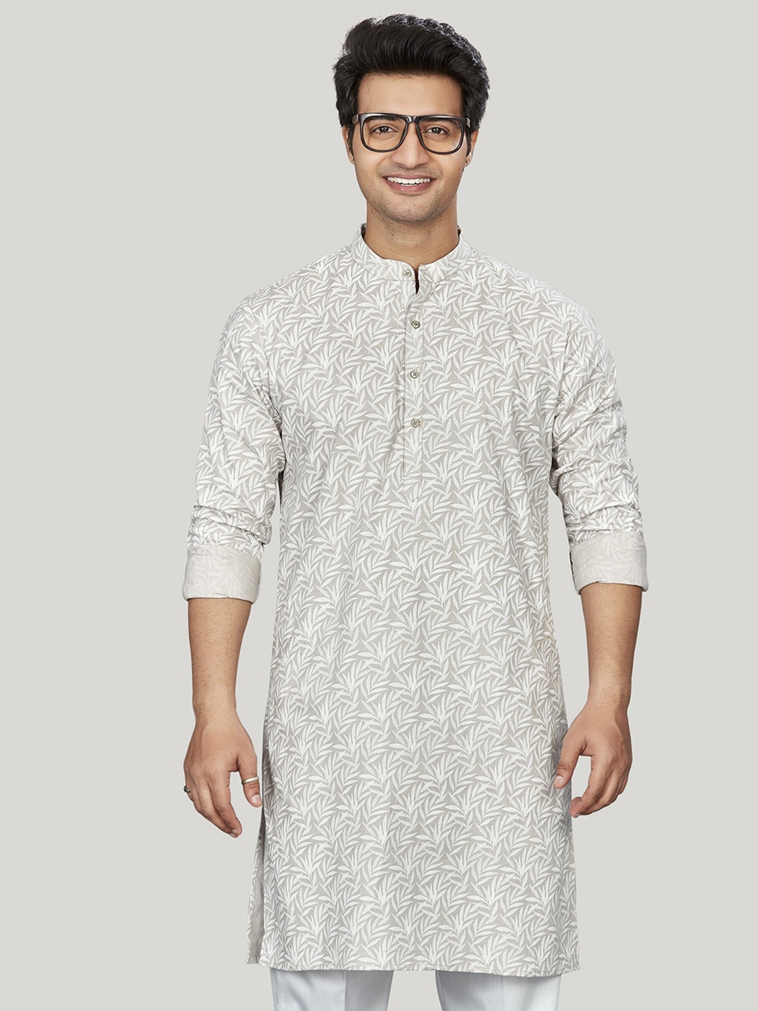 

Authentics Men Embroidered Thread Work Pathani Kurta, Brown