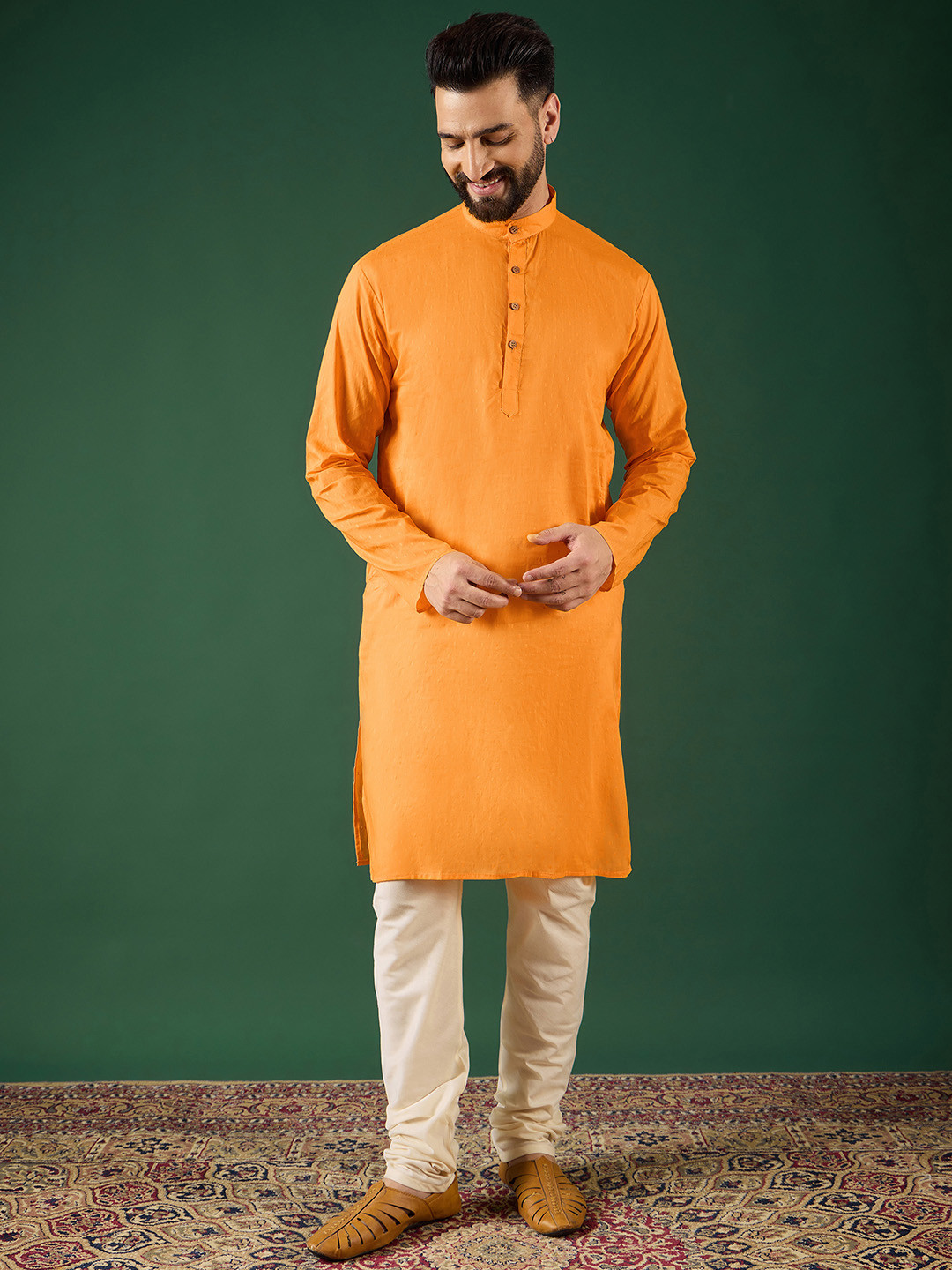 

Anouk Men Thread Work Kurta, Mustard