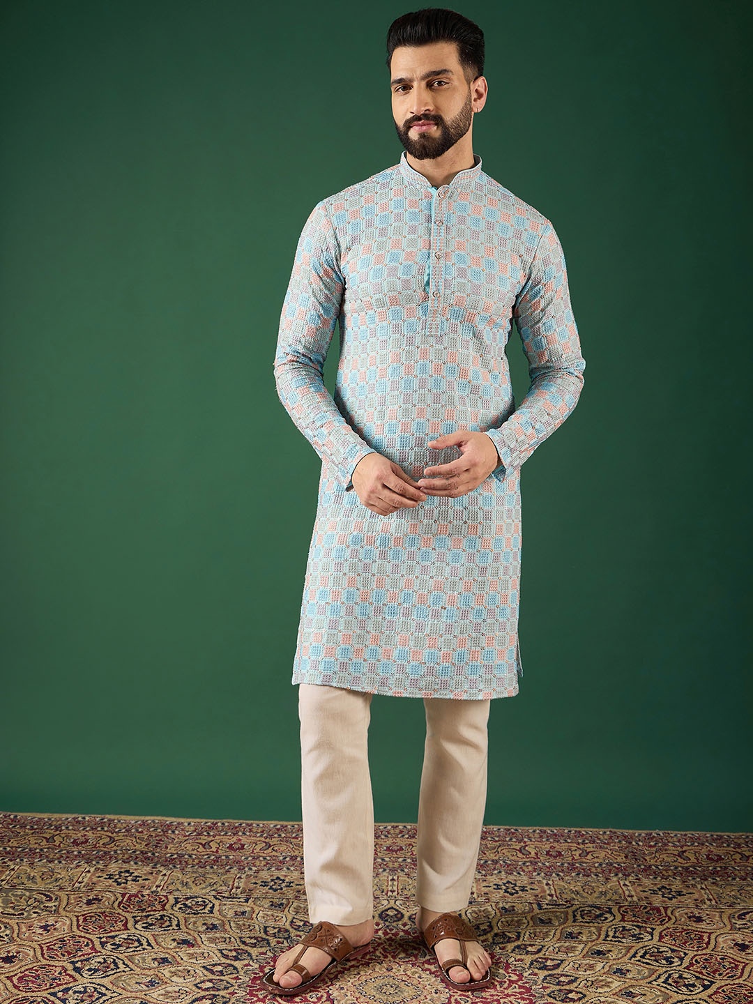 

Anouk Men Thread Work Kurta, Multi