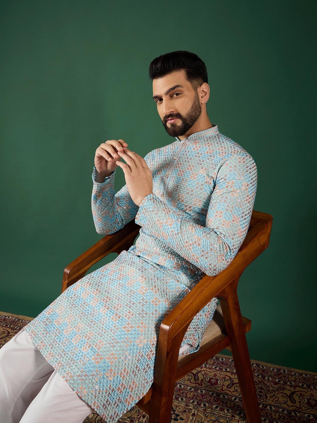 

Anouk Men Thread Work Kurta, Multi