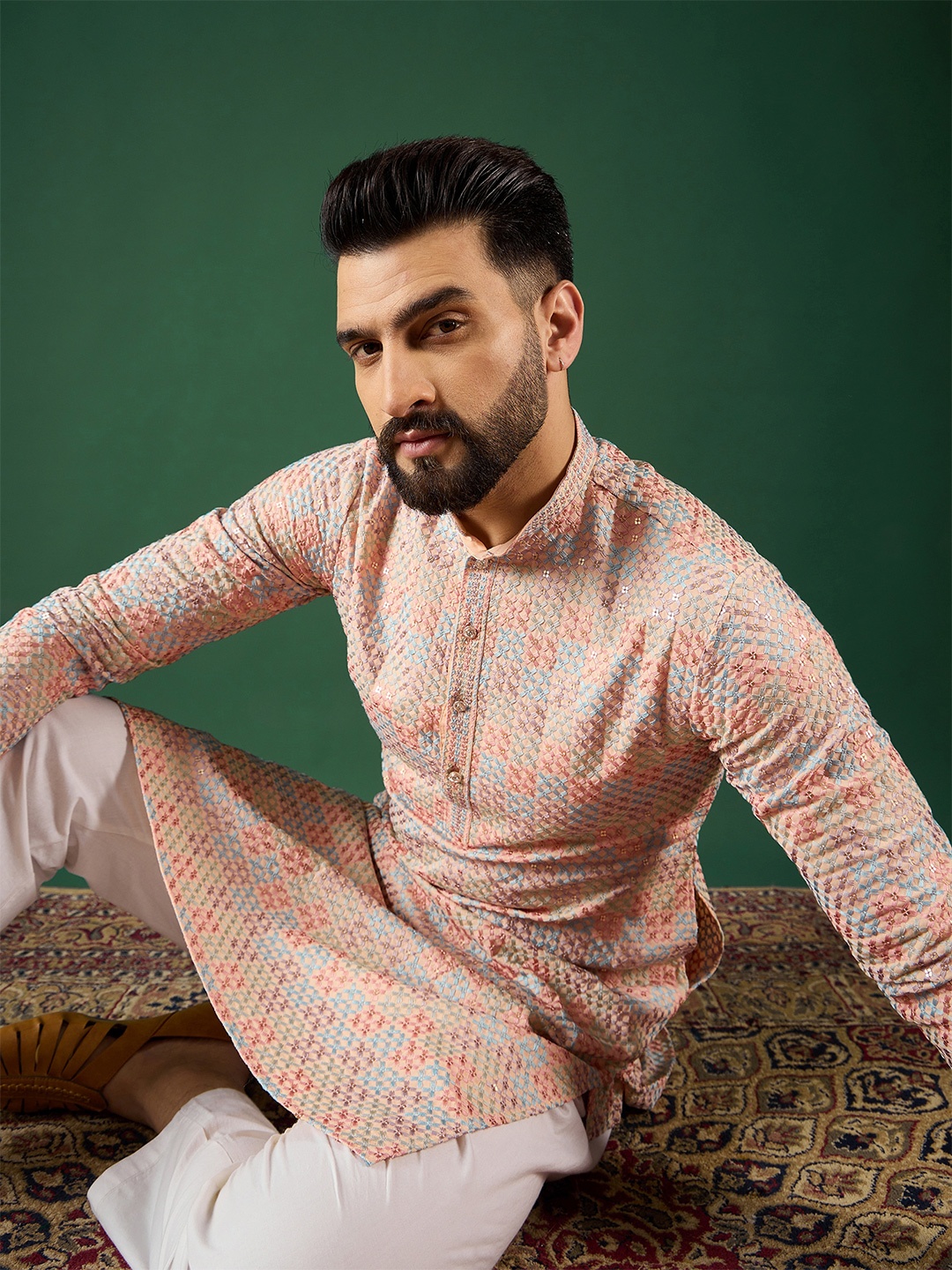 

Anouk Men Thread Work Kurta, Multi
