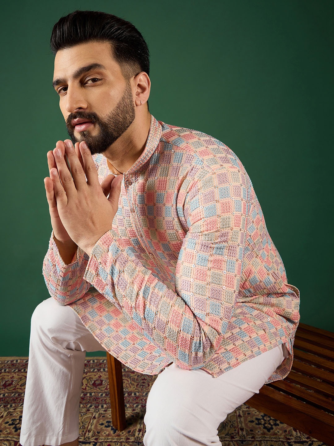

Anouk Men Thread Work Kurta, Multi
