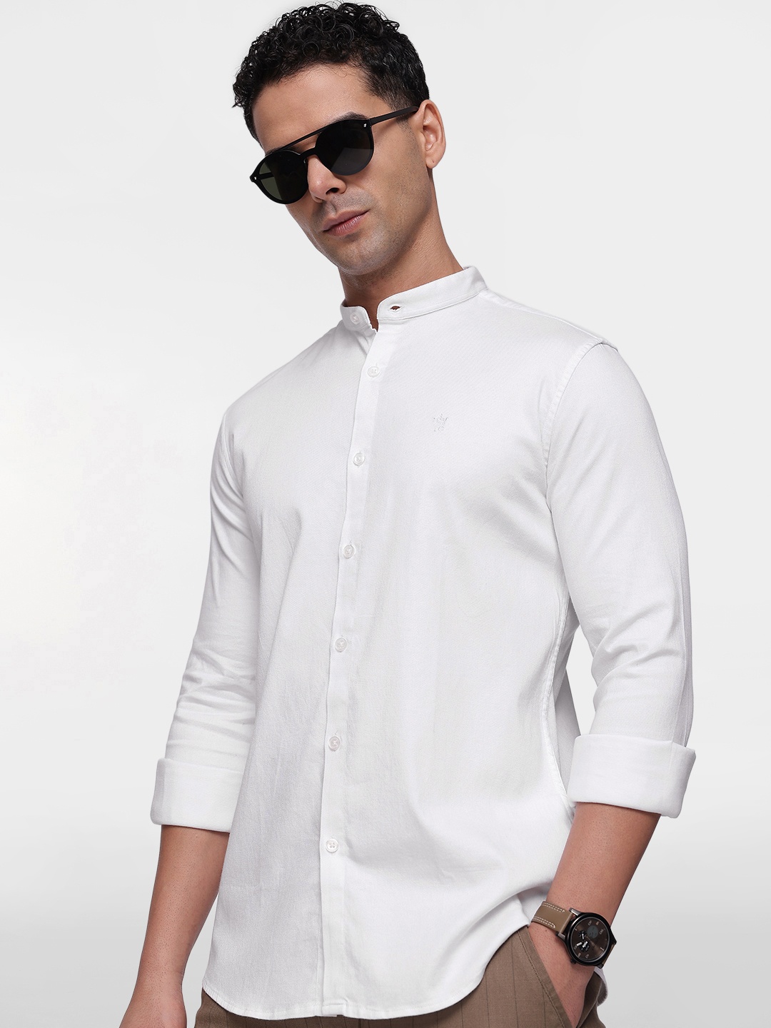 

French Connection Men Premium Slim Fit Casual Shirt, White