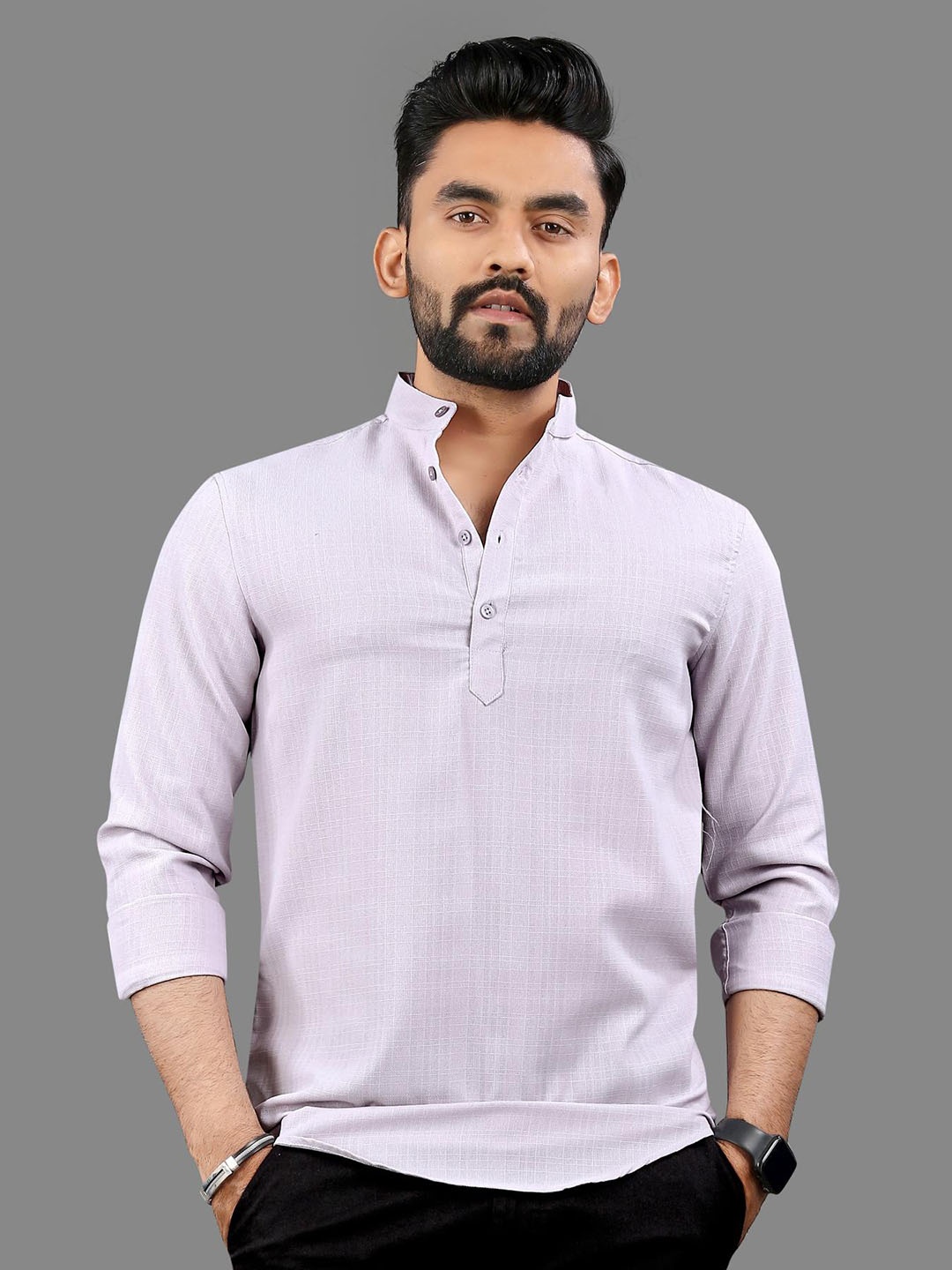 

allan peter Men Kurta, Violet