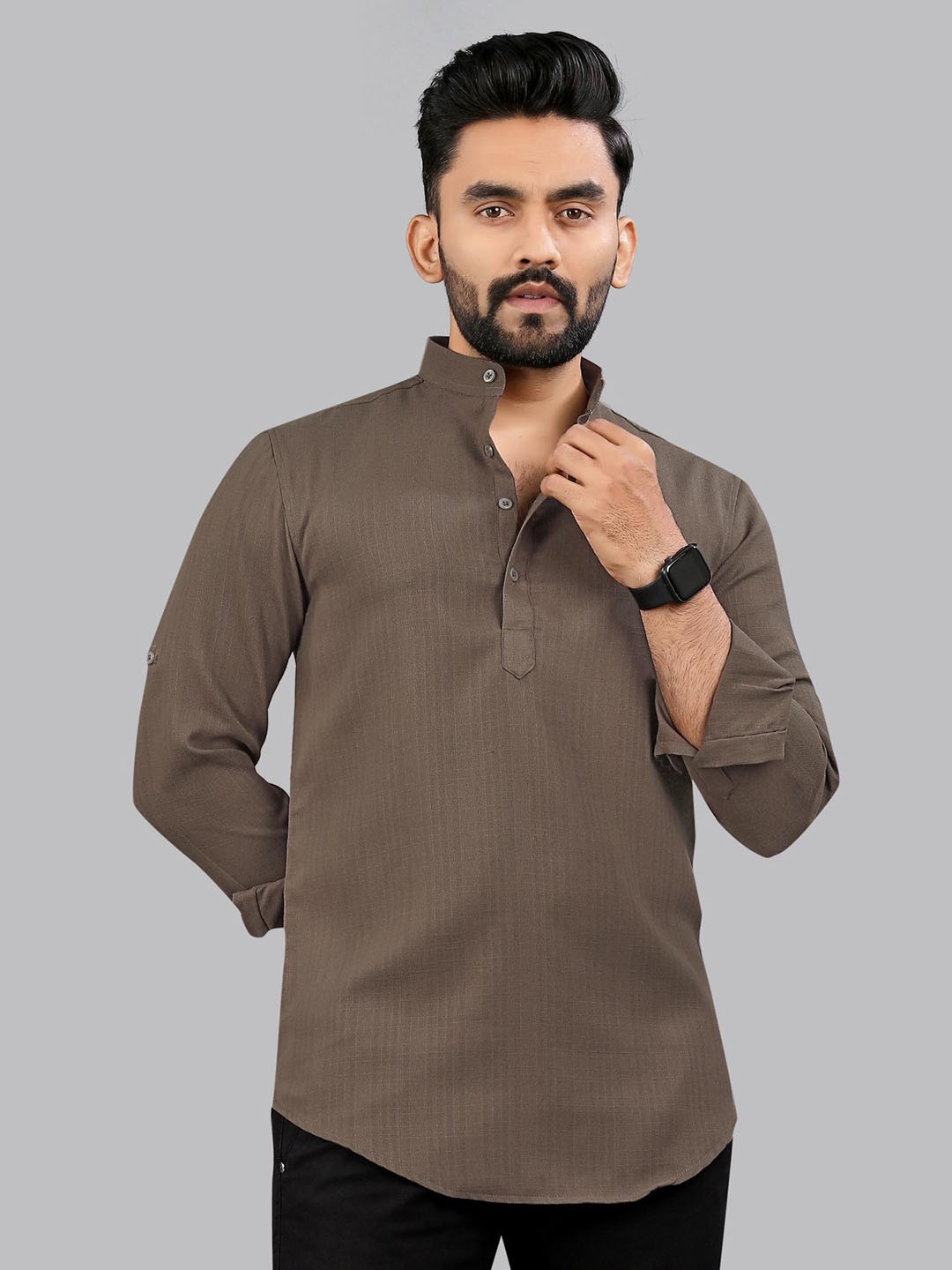 

allan peter Men Kurta, Brown