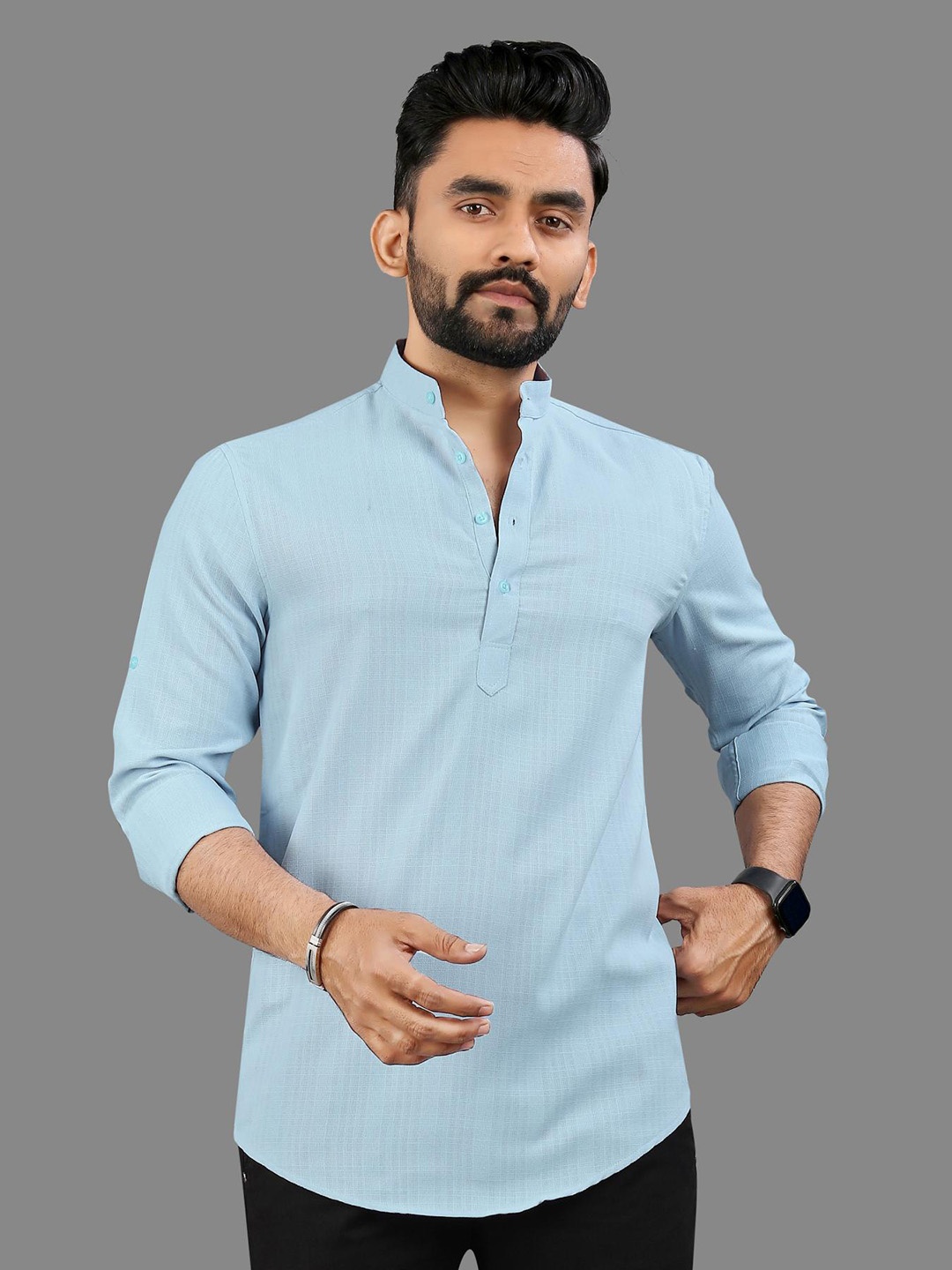 

allan peter Men Kurta, Blue