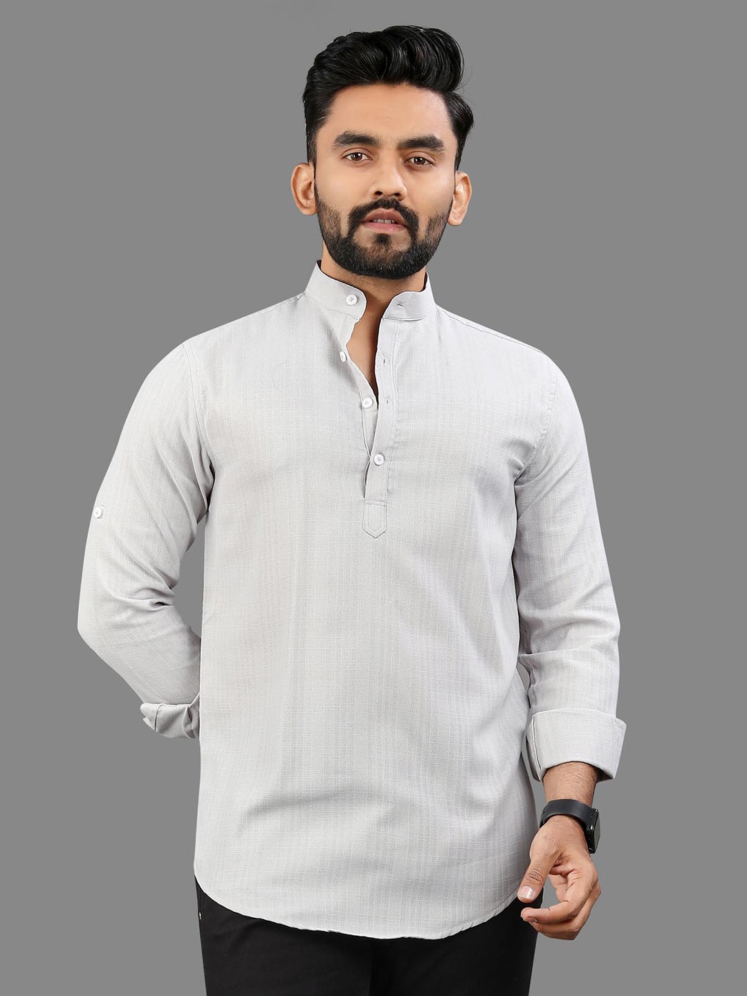 

allan peter Men Kurta, Grey