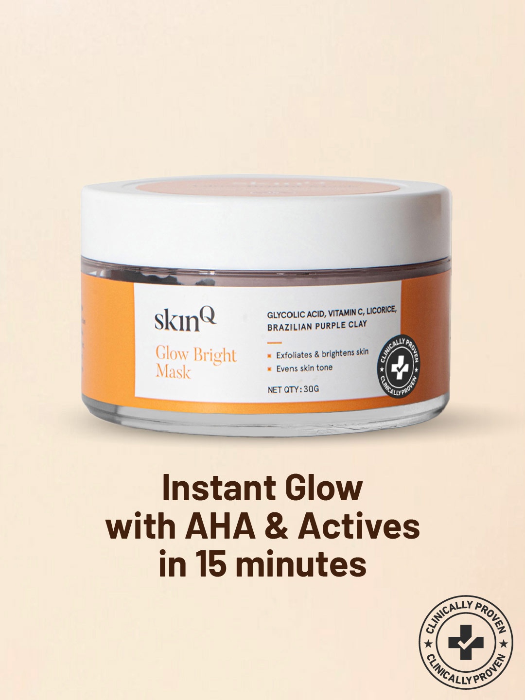 

SkinQ Glow Bright Mask With Vitamin C & Niacinamide - 30 g, Orange