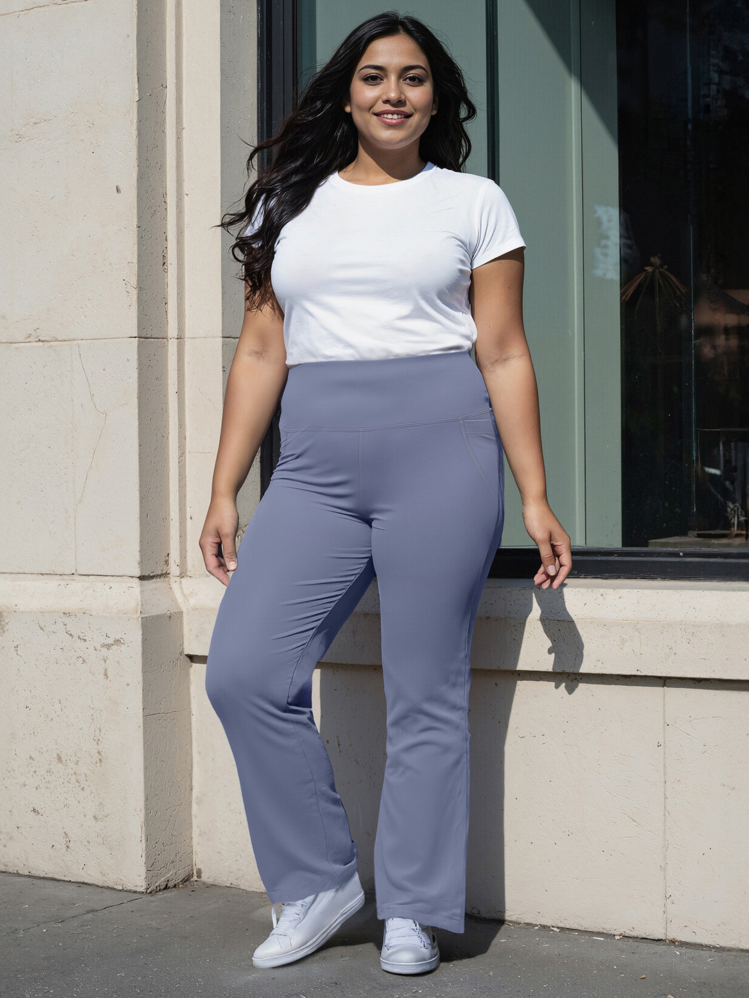 

Blissclub Women High Waist The Ultimate Flare Track Pants - Tall, Blue