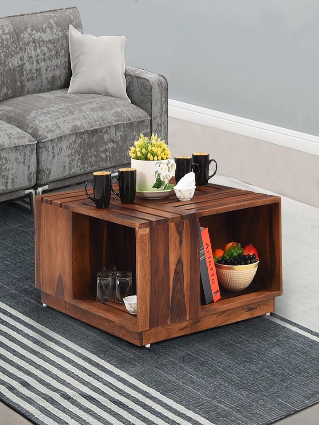 

Royaloak Brown Wood Rectangle Shaped Coffee Table