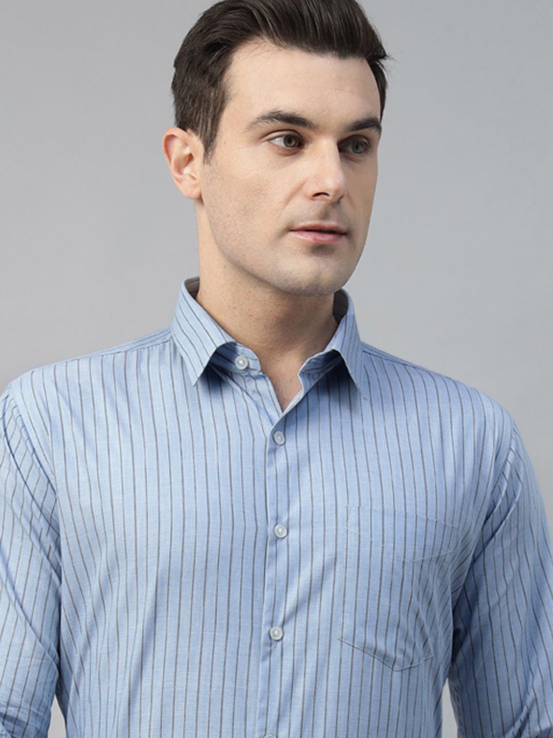 

Hancock Slim Fit Striped Formal Shirt, Blue