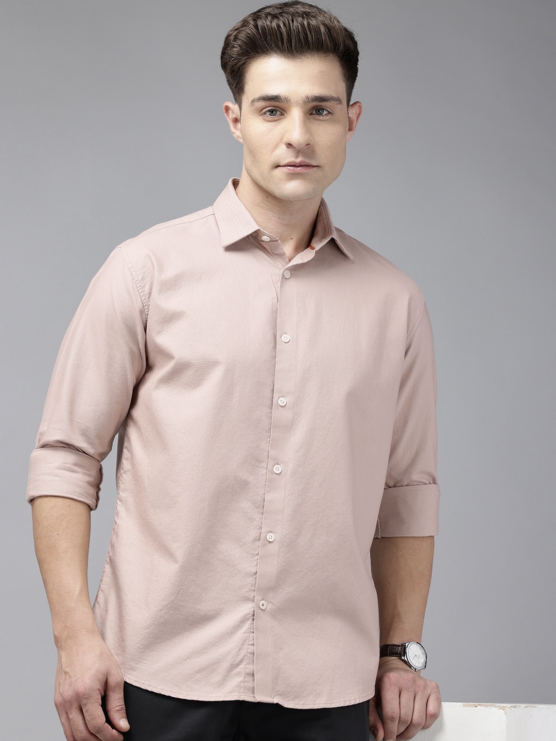 

Park Avenue Slim Fit Opaque Pure Cotton Formal Shirt, Tan