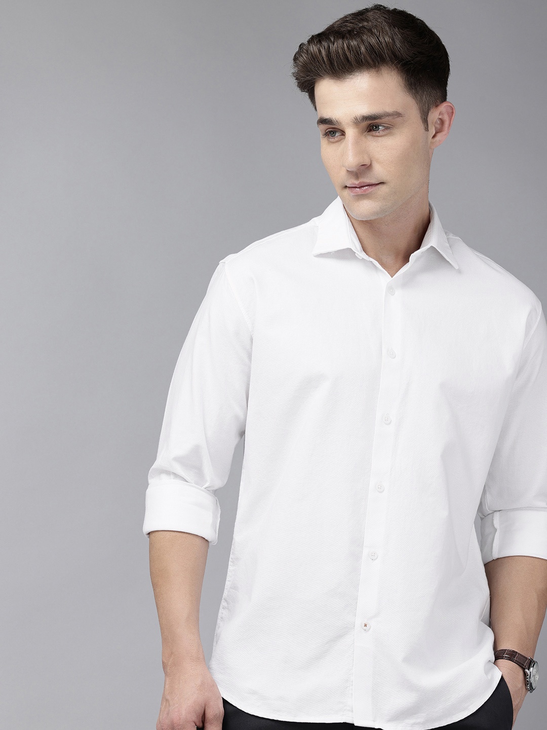 

Park Avenue Pure Cotton Slim Fit Casual Shirt, White