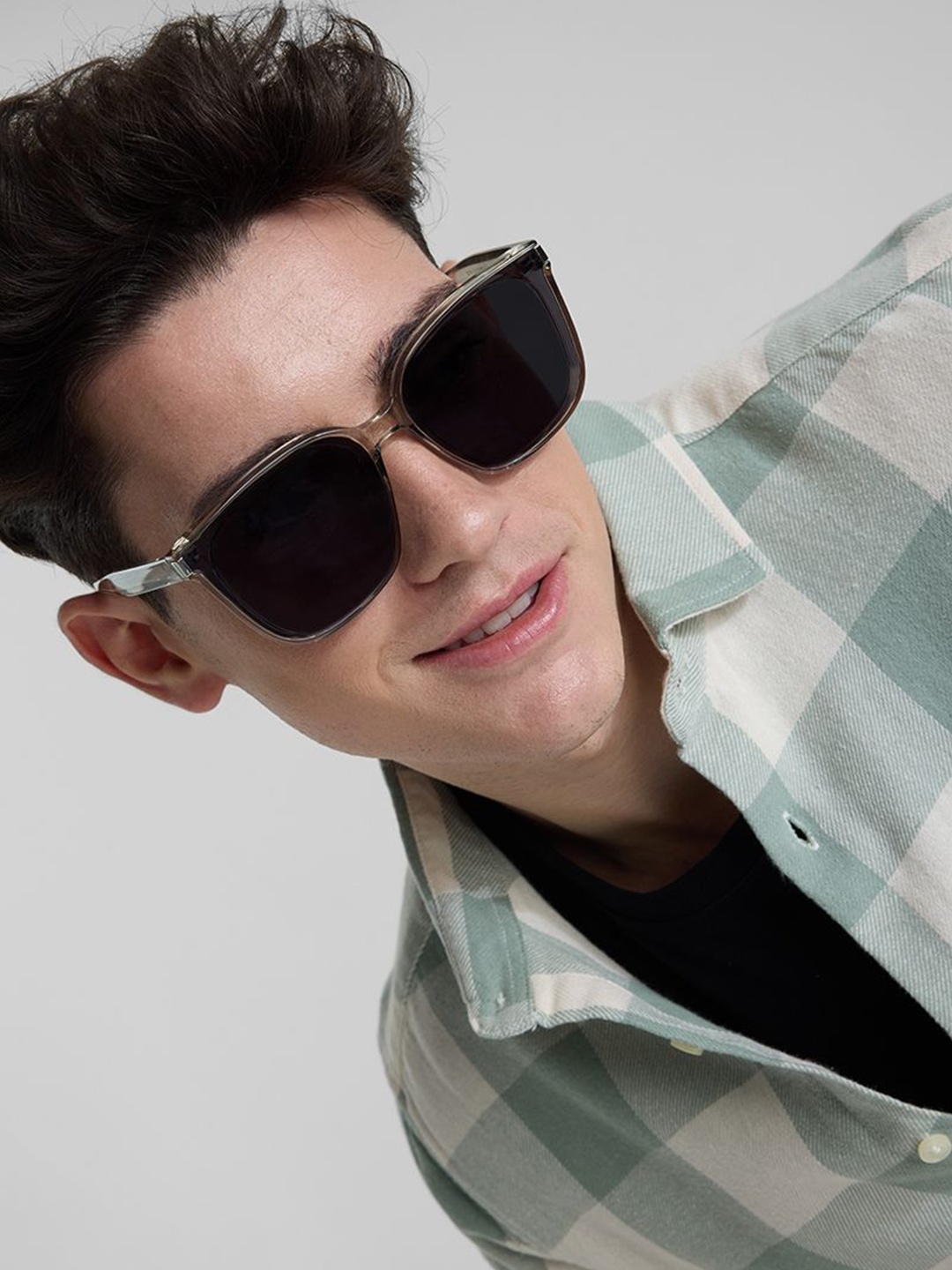 

Snitch Men Oversized Sunglasses with UV Protected Lens SN0046, Grey