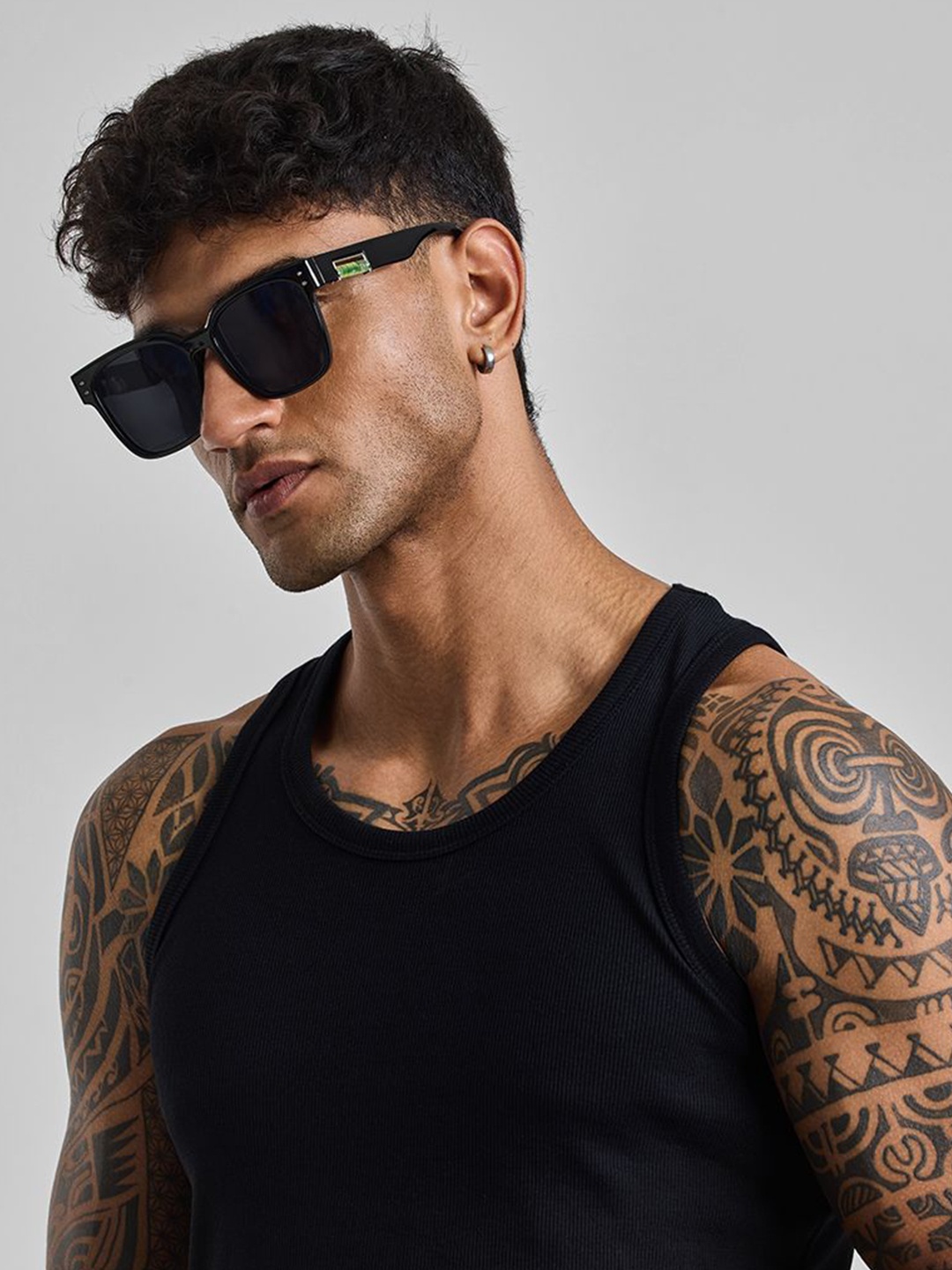 

Snitch Men Bold Oversized Black Sunglasses SN0057