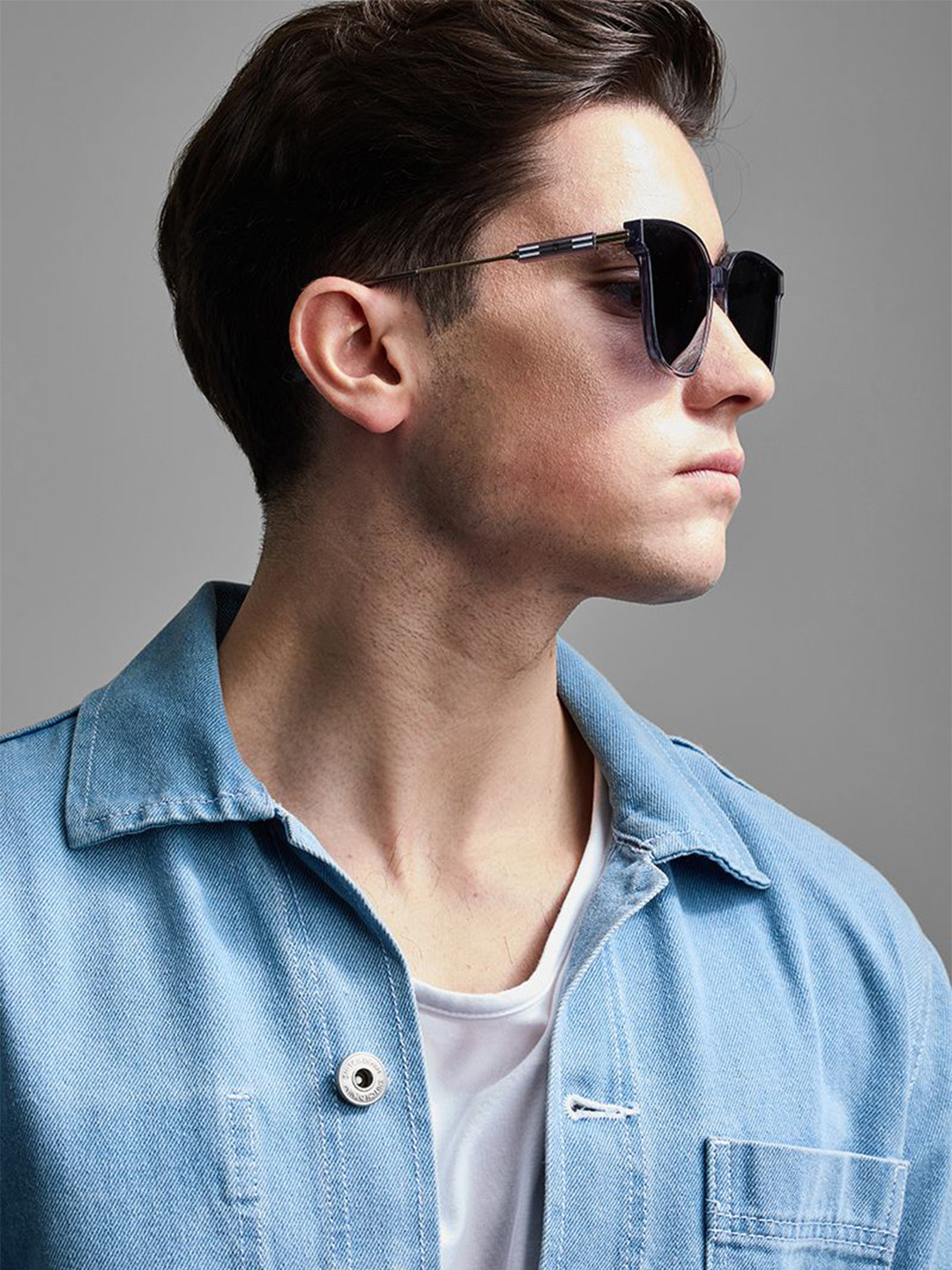 

Snitch Men Oversized Sunglasses with UV Protected Lens SN0068, Grey