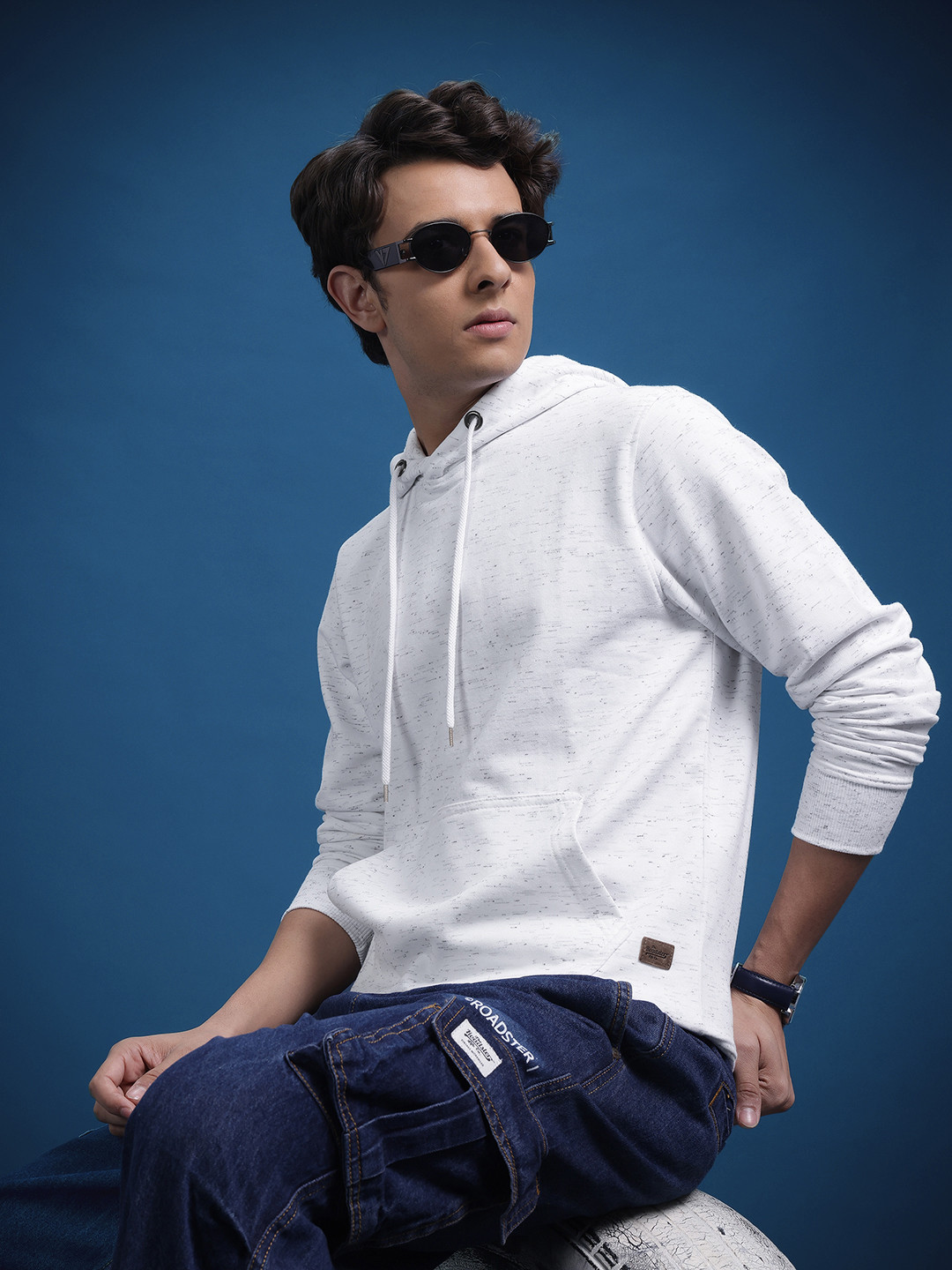 

Roadster Men Hooded Sweatshirt, White