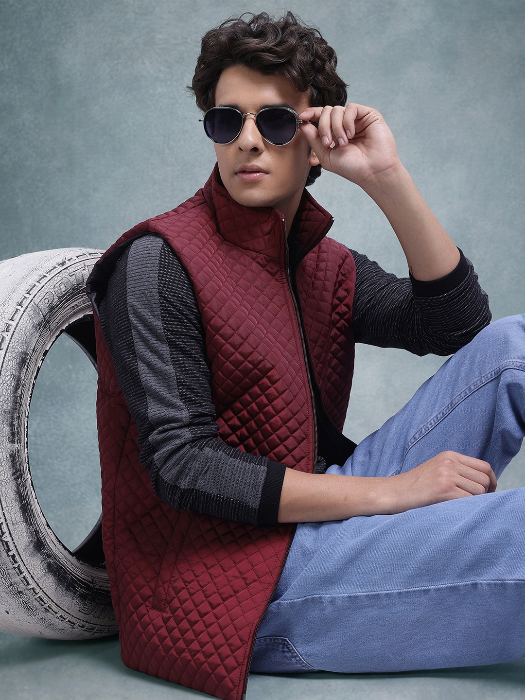 

The Roadster Lifestyle Co. Lightweight Quilted Gilet Jacket, Maroon
