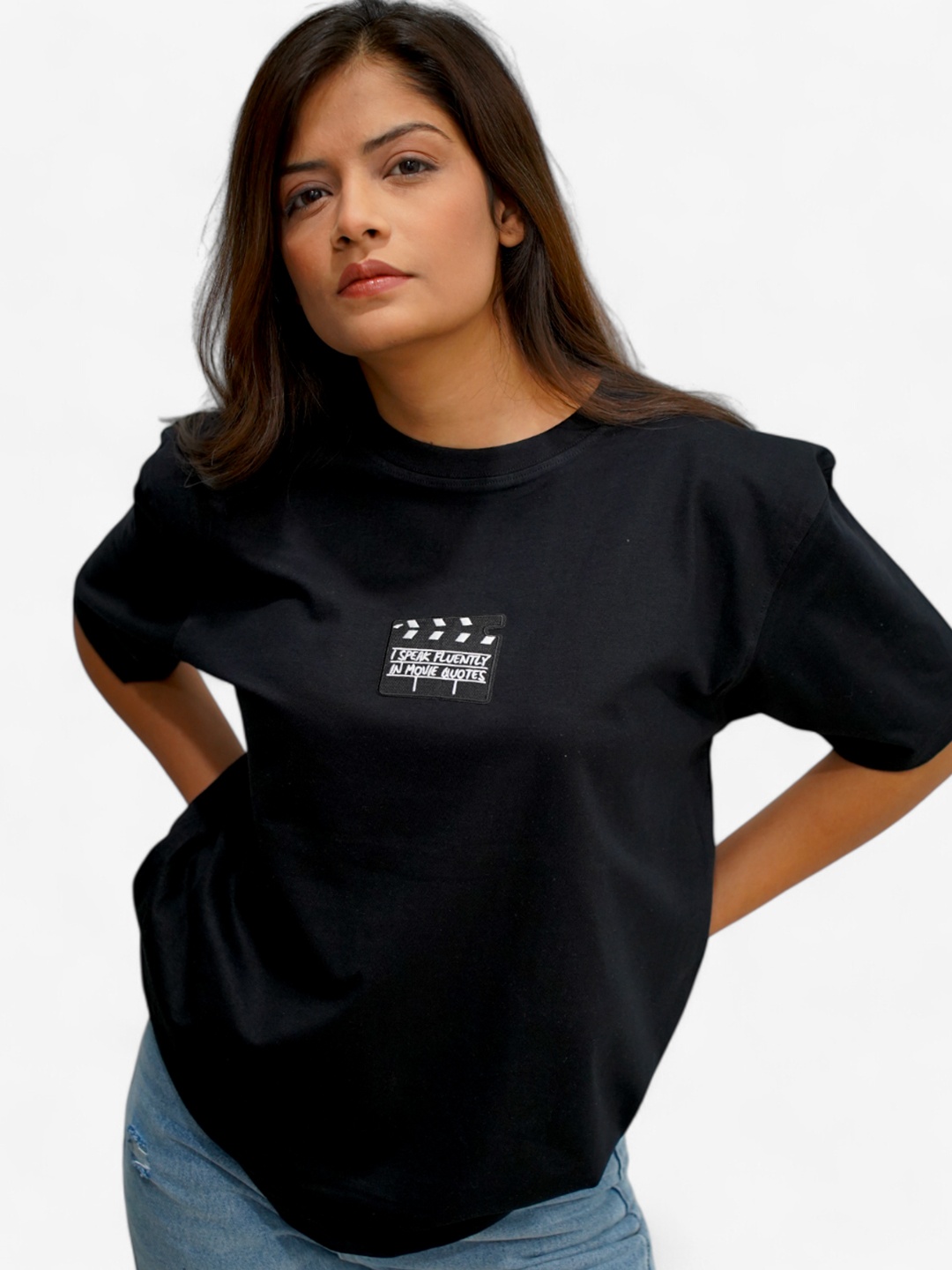 

The Sea Horse Women Pure Cotton T-shirt, Black