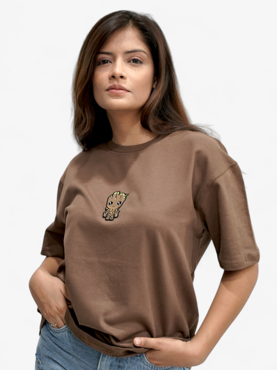 

The Sea Horse Women Pure Cotton T-shirt, Brown