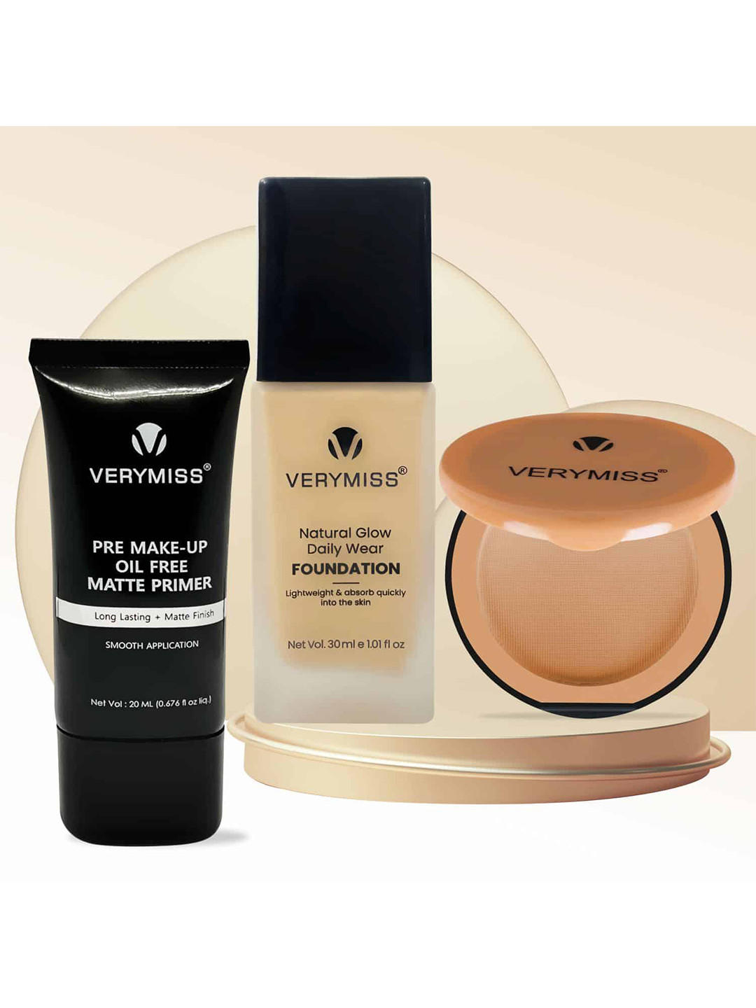 

Verymiss Best Selling Makeup Combo - Foundation + Compact + Primer, Multi