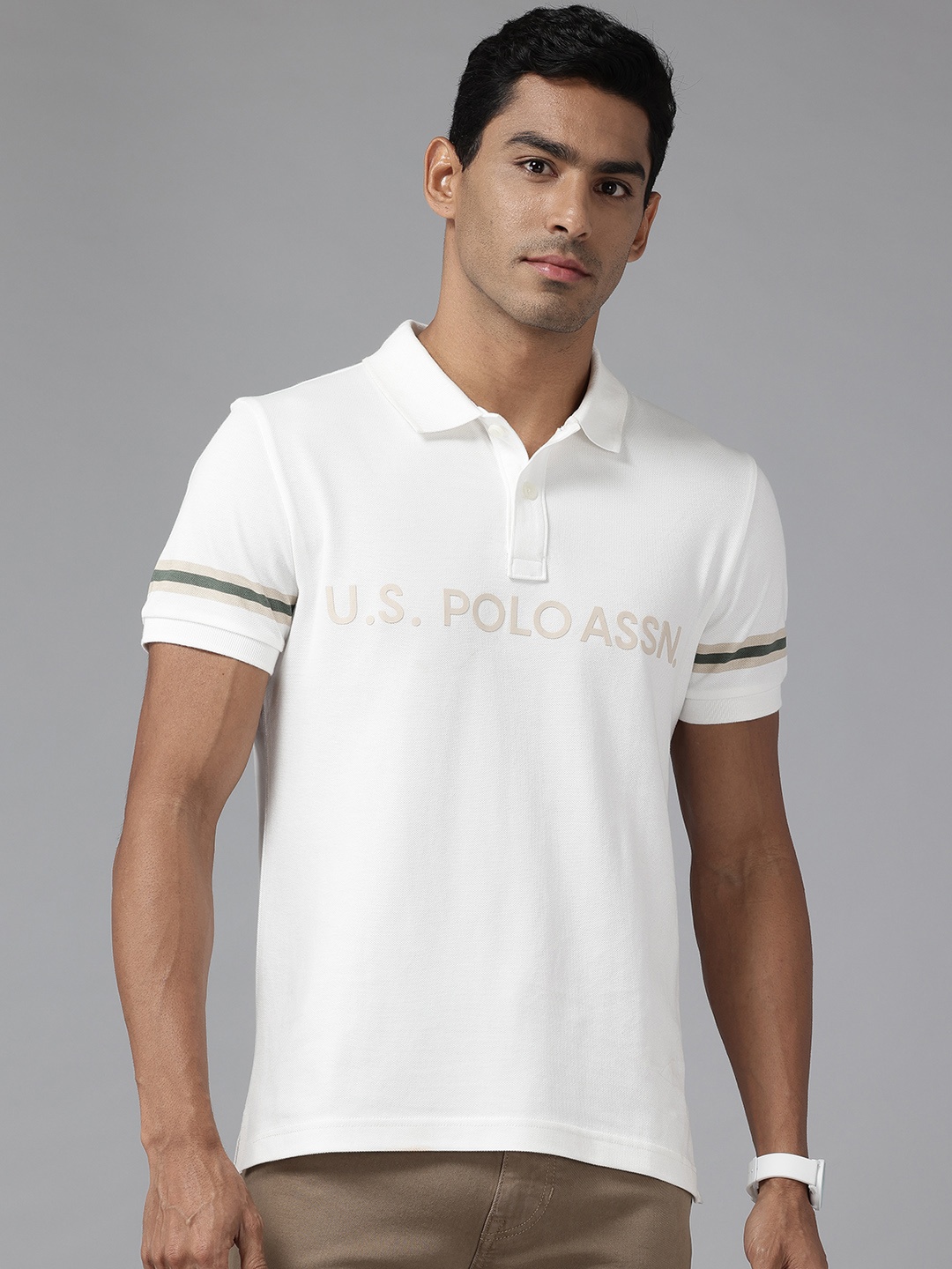 

U.S. Polo Assn. Denim Co. Pure Cotton Polo Collar T-Shirt, White