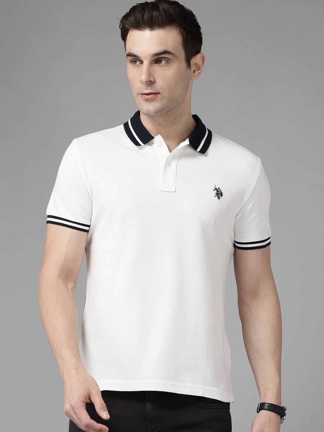 

U.S. Polo Assn. Denim Co. Pure Cotton Polo Collar T-Shirt, White
