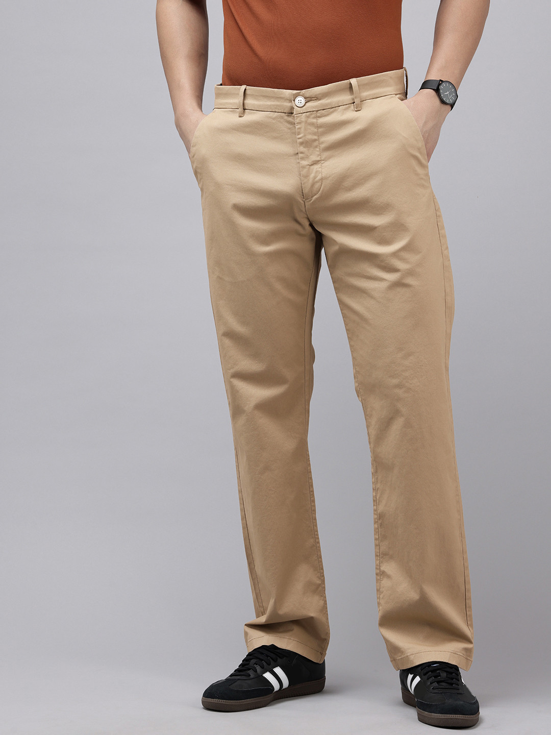 

U.S. Polo Assn. Men Straight Fit Regular Trousers, Khaki