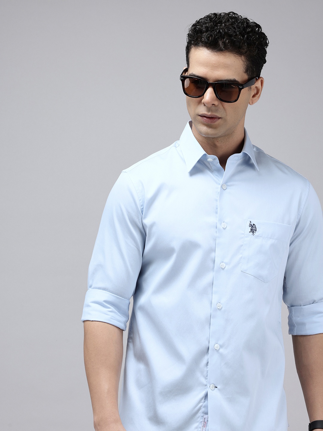 

U.S. Polo Assn. Pure Cotton Tailored Fit Opaque Casual Shirt, Blue