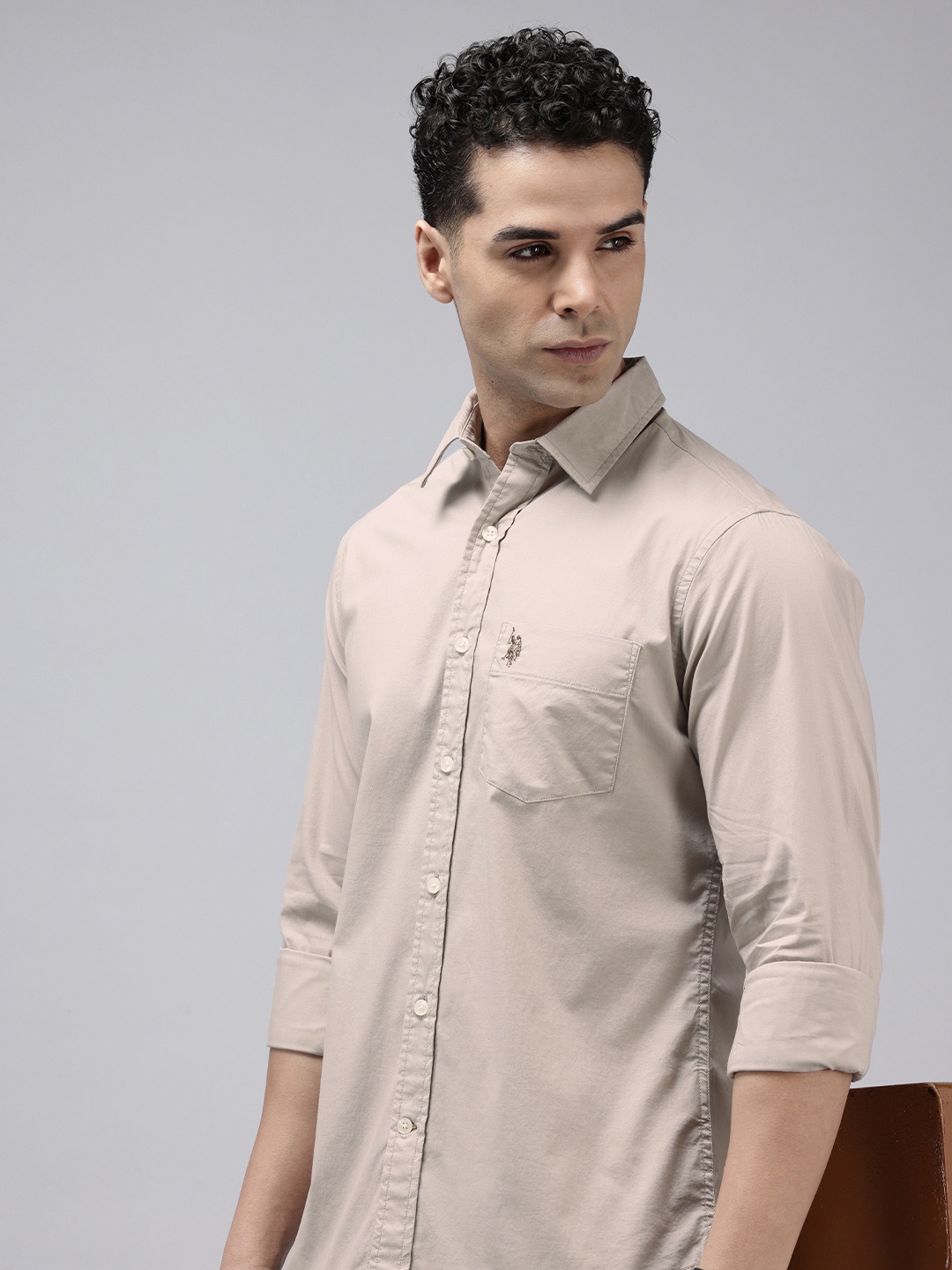 

U.S. Polo Assn. Tailored Fit Opaque Casual Shirt, Taupe