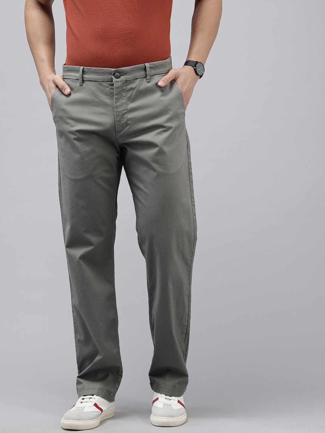 

U.S. Polo Assn. Men Riley Straight Fit Trousers, Grey